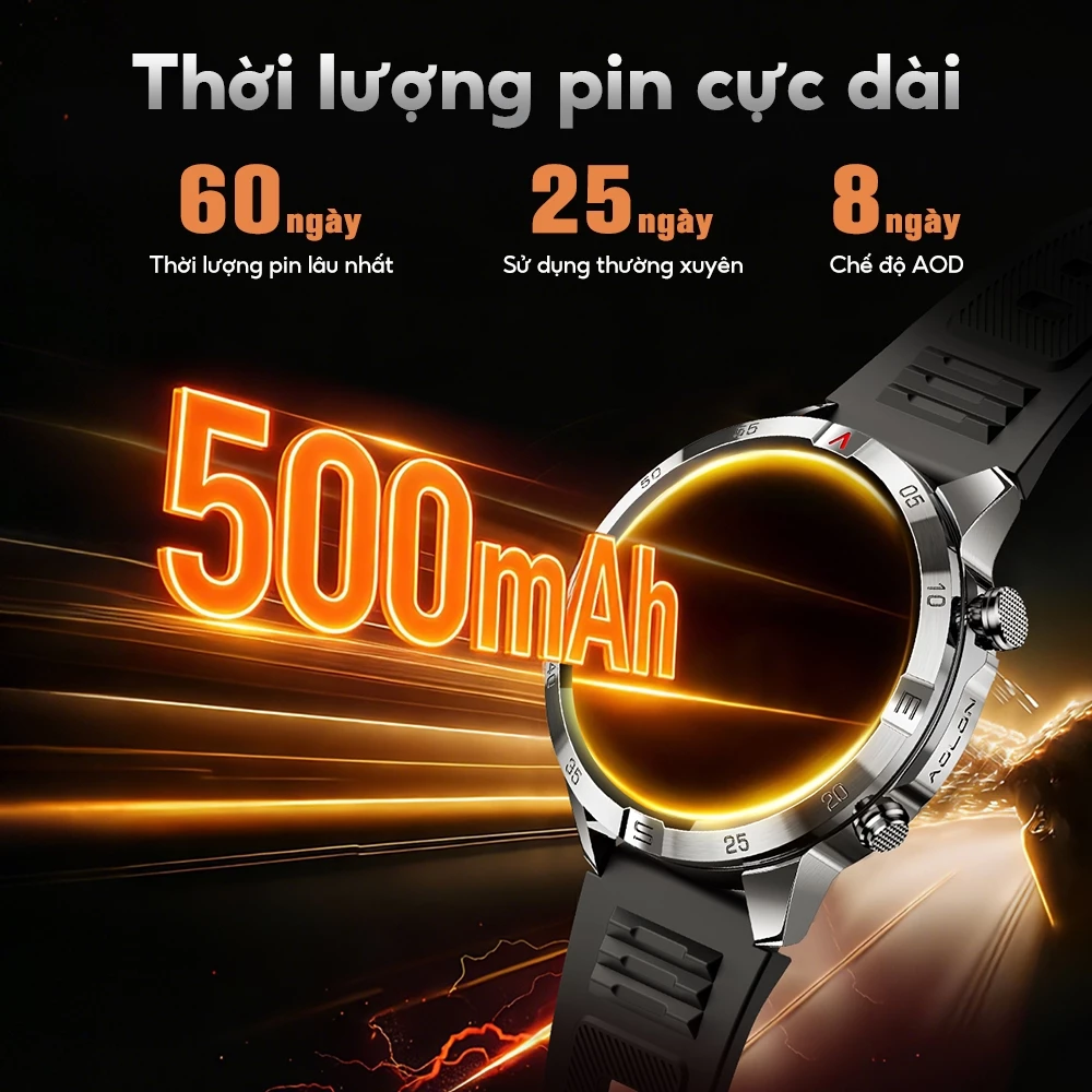 Pin 500mAh Aolon GT6 Pro dùng tới 60 ngày